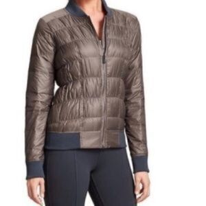 Athleta Dobby Goose Down Jacket Brown Size XS